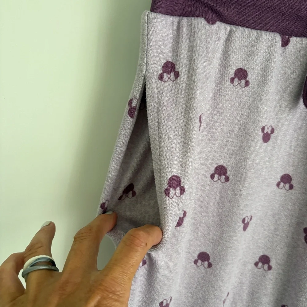 Disney | Women’s Purple Minnie Mouse All Over Long Sleeve Pajama Pants Set - Picture 12 of 14